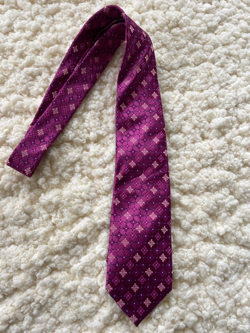 Men’s Purple Floral Geometric Tie